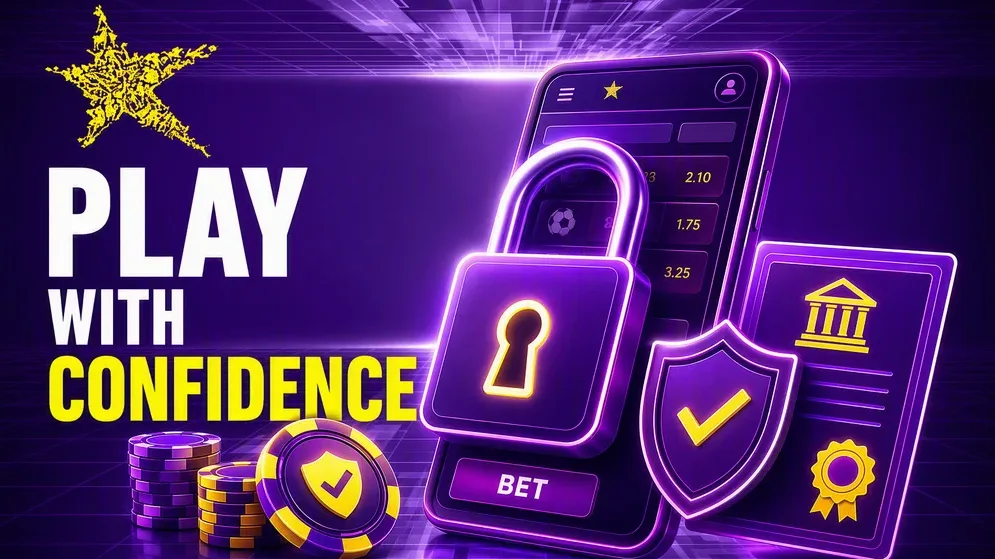 padlock over betting interface with licence and shield icons