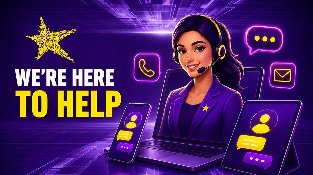 support agent chatting with player over multiple devices